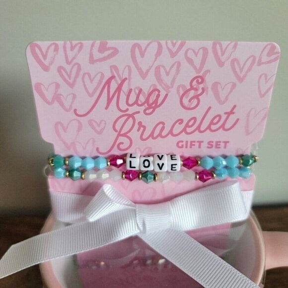 Eccolo Pink Mug Bracelet Gift Set Inspirational Self Motivated Coffee Tea Cup - Picture 2 of 10
